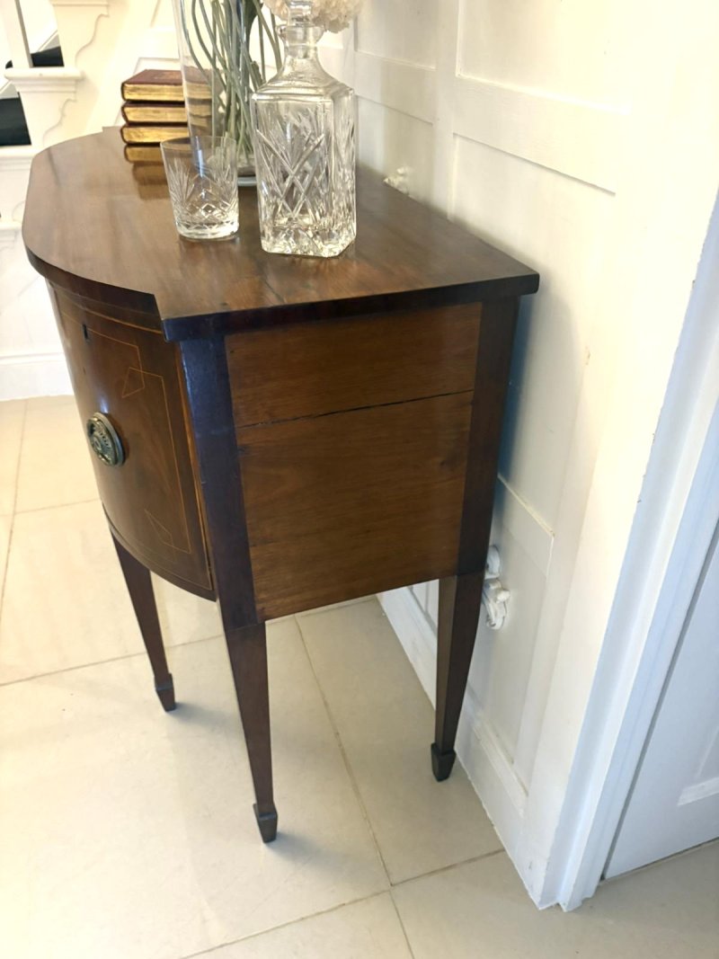 Small Antique George III Quality Inlaid Figured Mahogany Sideboard